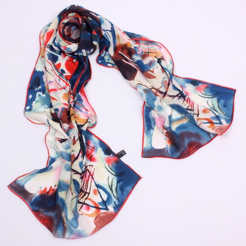 The Silkyway Oil Painted Silk Scarf