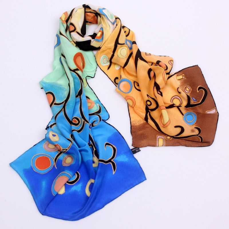 The Silkyway Oil Painted Silk Scarf