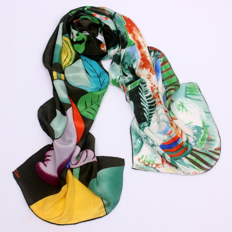 The Silkyway Oil Painted Silk Scarf