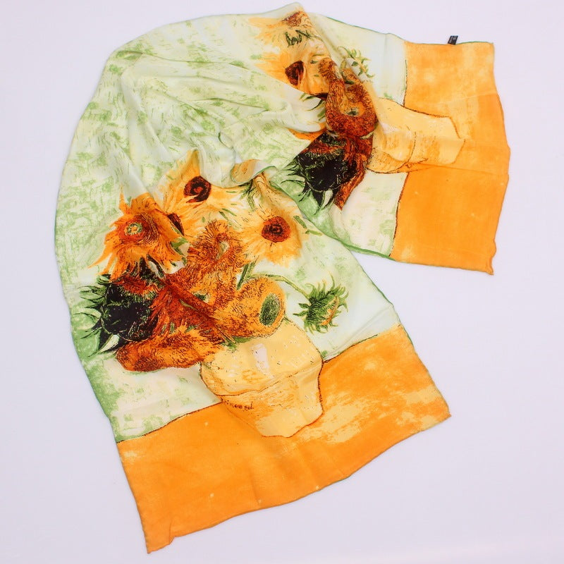 The Silkyway Oil Painted Silk Scarf