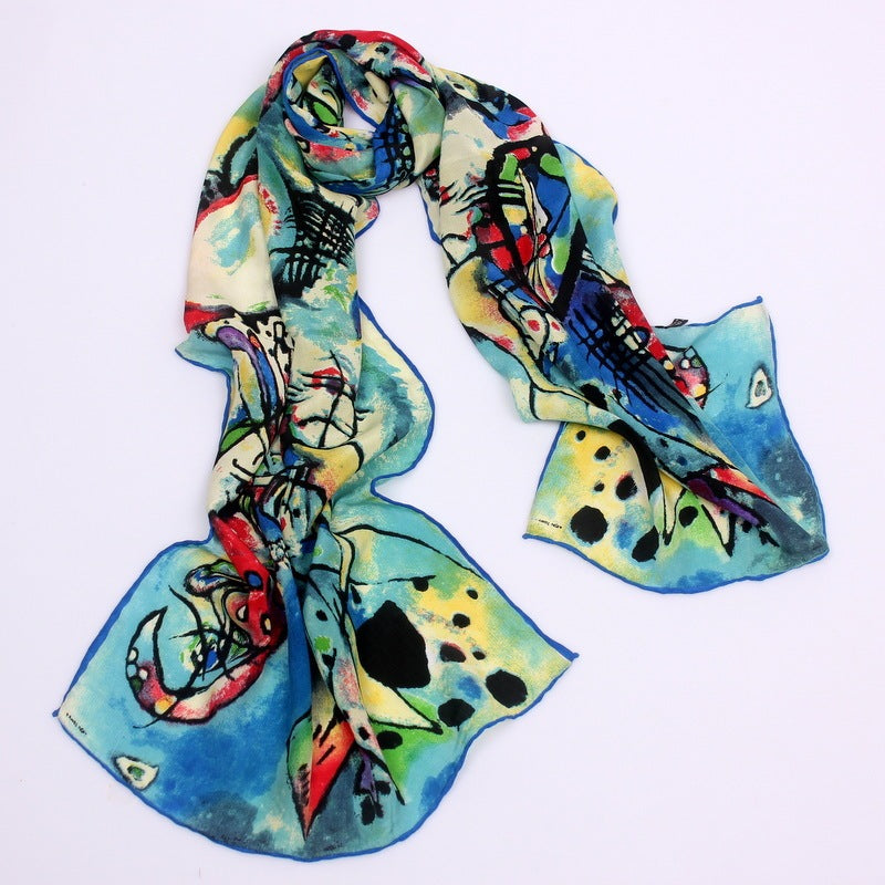 The Silkyway Oil Painted Silk Scarf