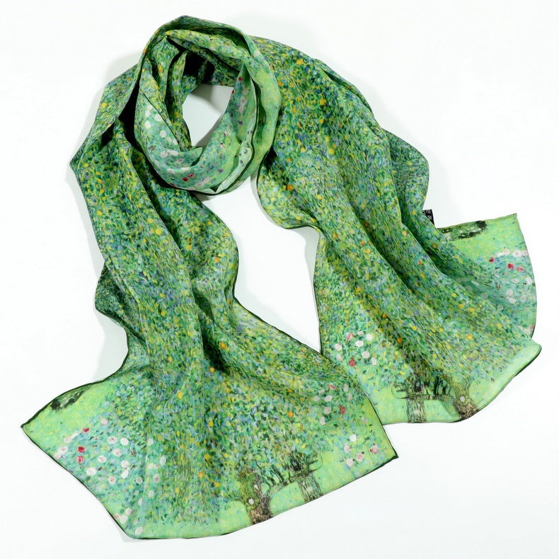The Silkyway Oil Painted Silk Scarf